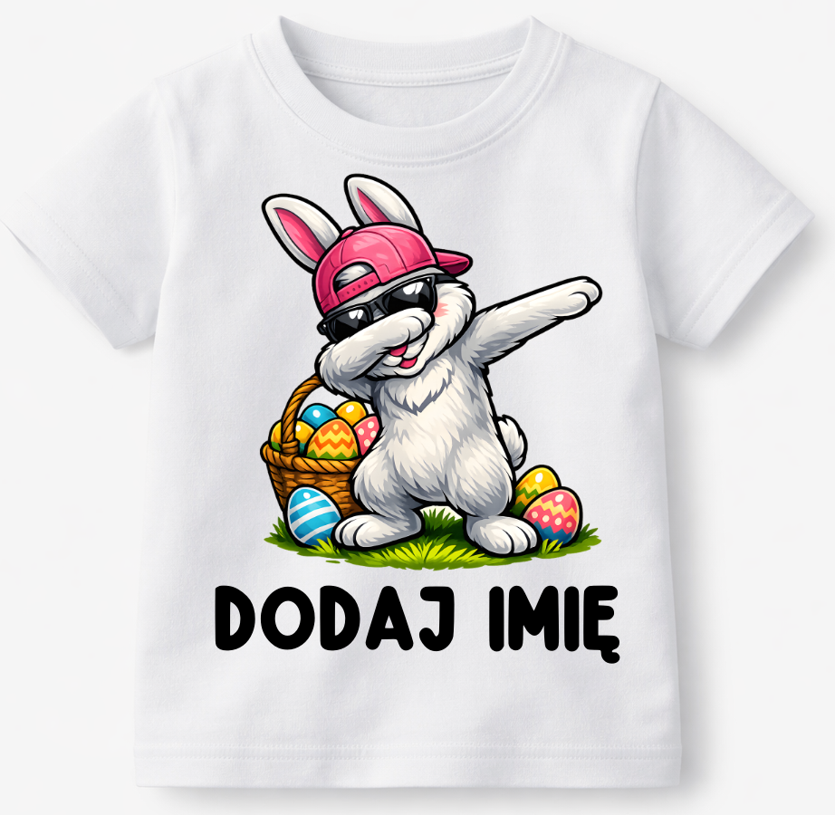 Koszulka dla DZIECKA Z IMIENIEM na Wielkanoc - ZAJĄC