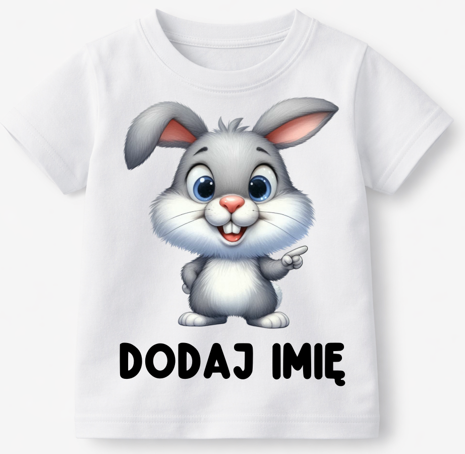 Koszulka dla DZIECKA Z IMIENIEM na Wielkanoc - ZAJĄCZEK55-1-23