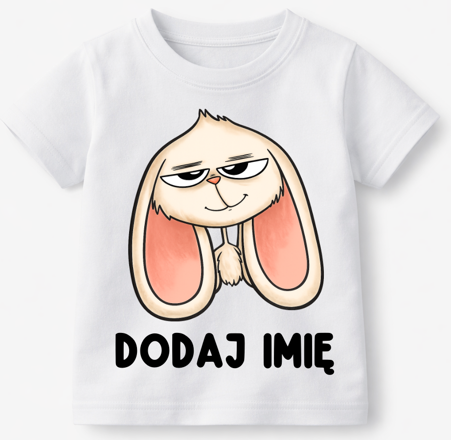 Koszulka dla DZIECKA Z IMIENIEM na Wielkanoc Z ZAJĄCEM