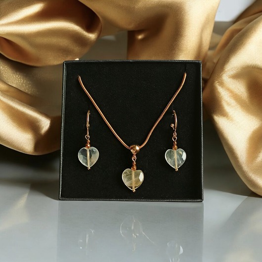 RAZEM TANIEJ! uroczy komplet: serduszko : CYTRYN : wyjątkowy prezent