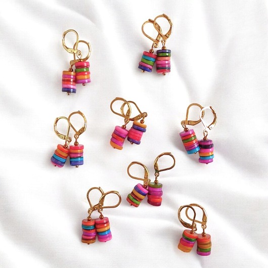 Kolczyki : SUMMER collection: masa perłowa : krótkie