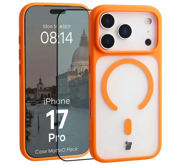 Bizon Case MatteO Pack do iPhone 17 Pro Pomarańczowy