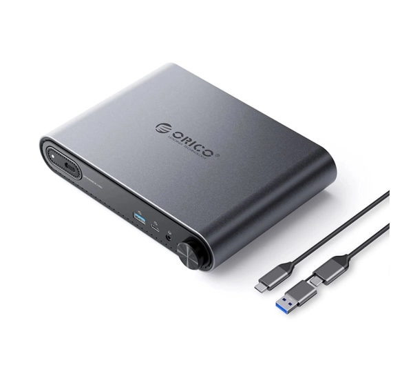 Orico PTM1-GY-EP USB-C z Obudową M.2 NVMe/SATA Audio 3,5mm RJ45 HDMI 4K@60Hz PD 100W Szary