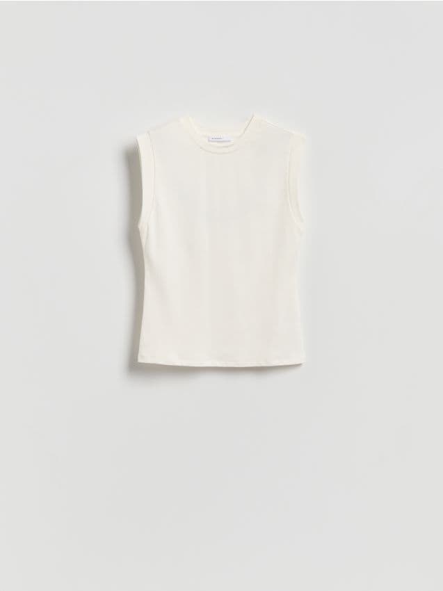 Reserved - Top z wiskozą - złamana biel