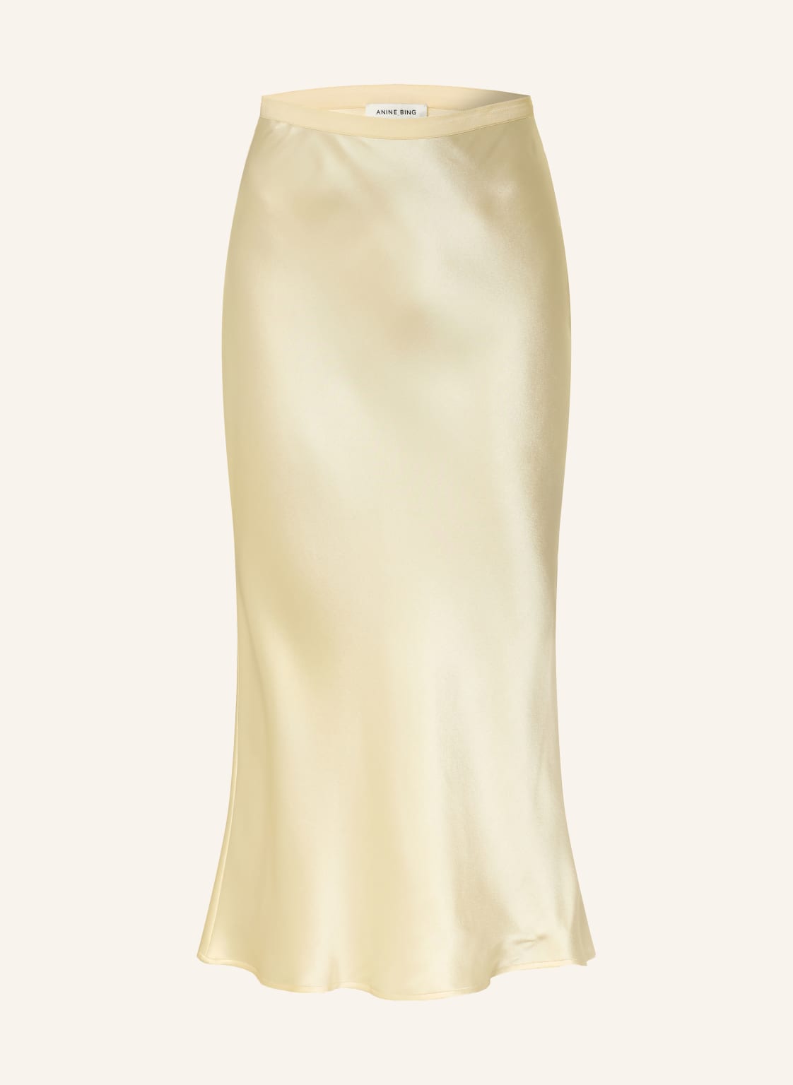 Anine Bing Satynowa Spódnica Bar Z Jedwabiu gelb