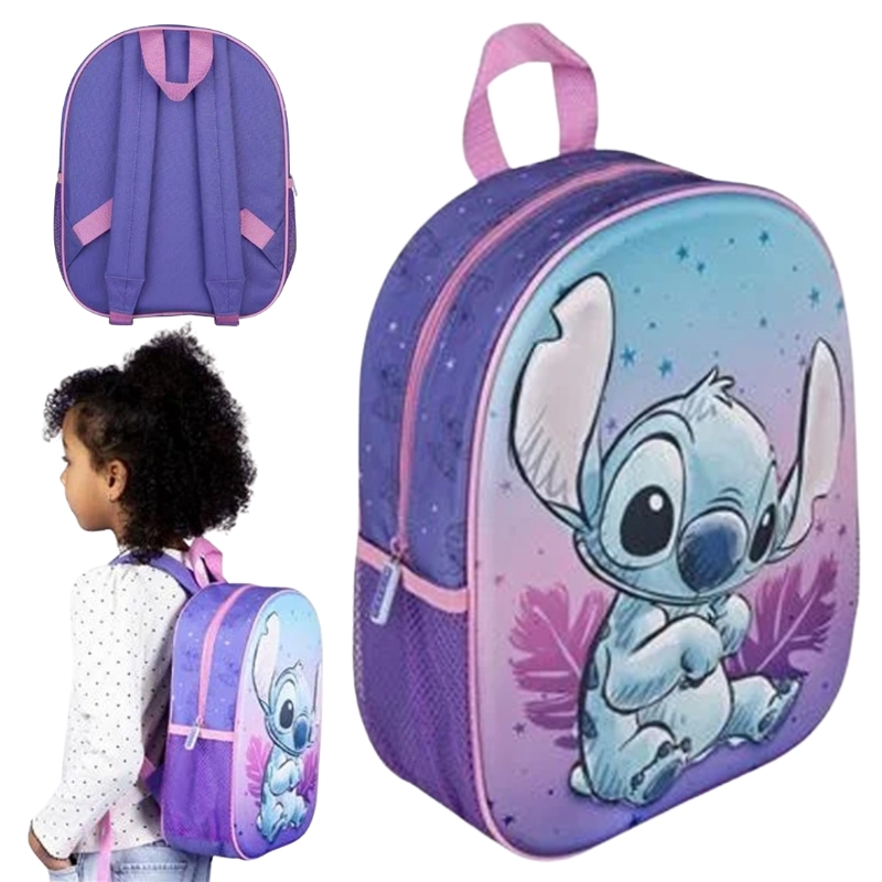 Plecak Szkolny Przedszkolny Jednokomorowy Disney Stitch Nadruk 3D