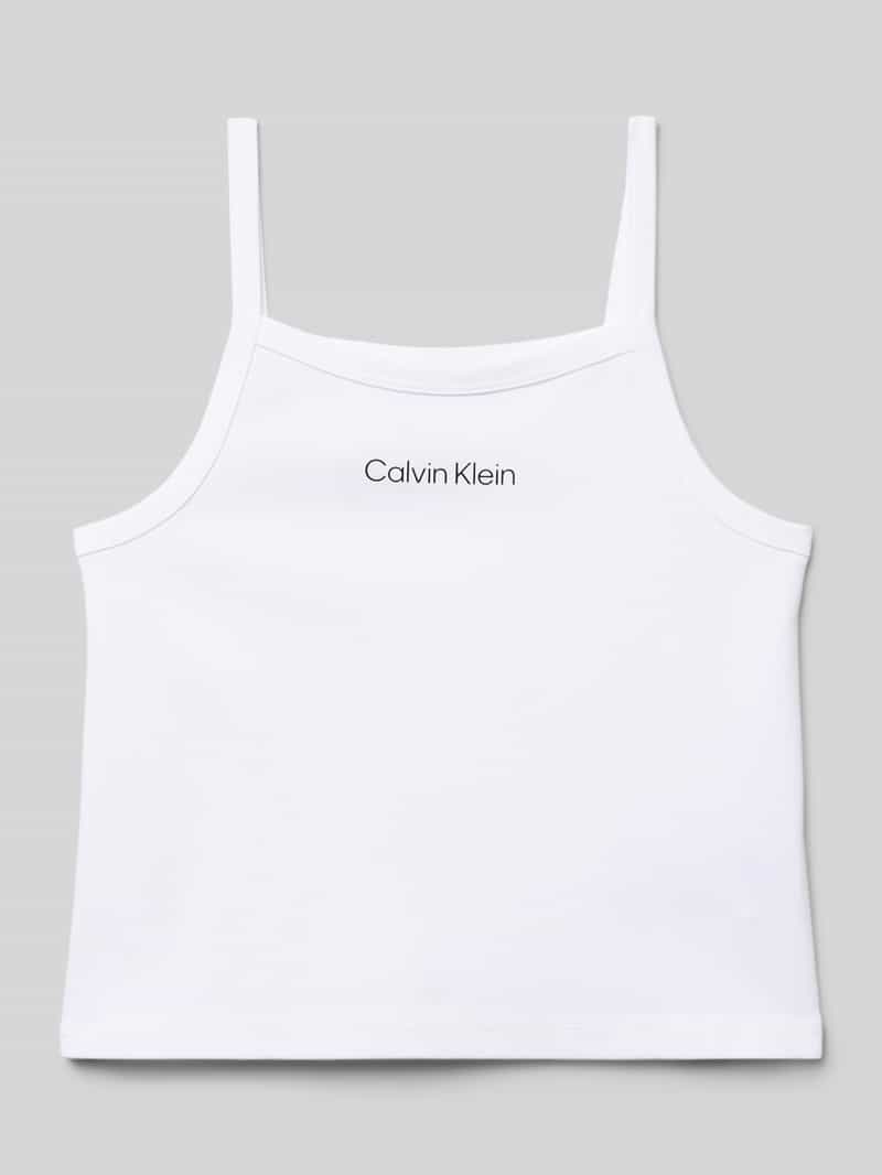 kroj regular fit top na ramiączkach z mieszanka wiskozy model 'PUNTO STRAP TOP'