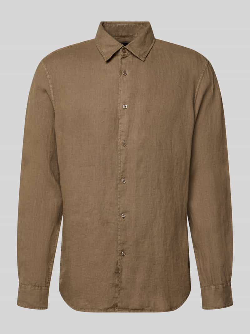 Koszula lniana z kołnierzykiem typu kent