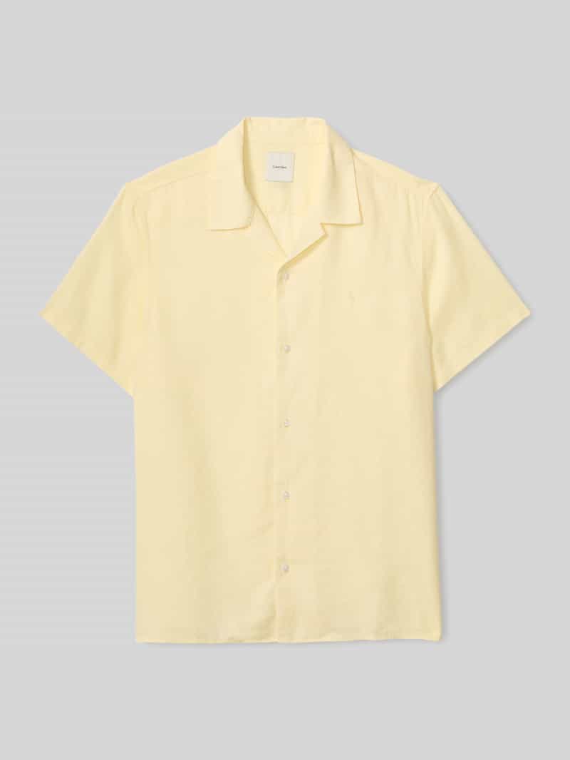 Koszula casualowa o kroju regular fit z mieszanki lnu i lyocellu