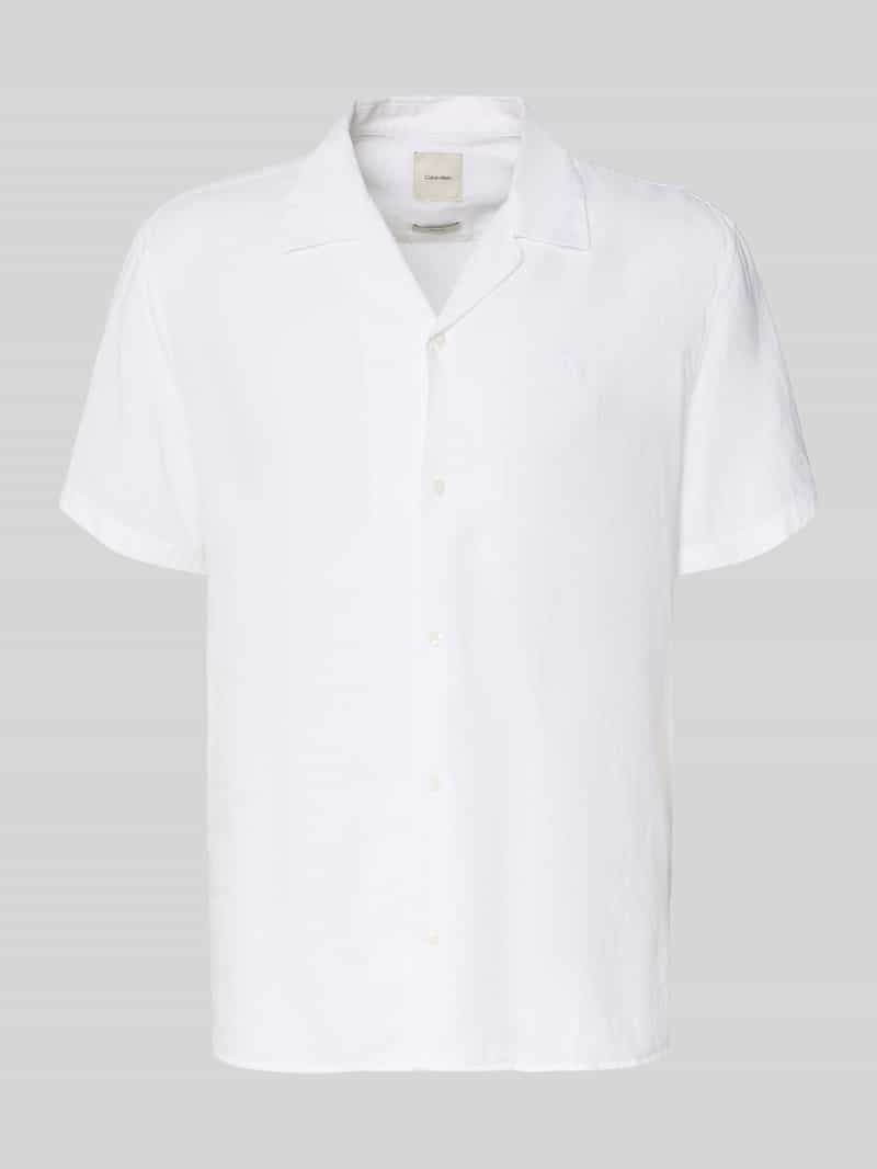 Koszula casualowa o kroju regular fit z mieszanki lnu i lyocellu