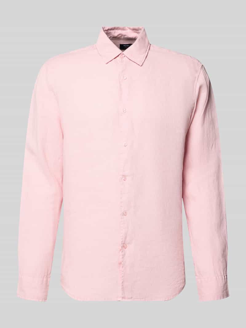 Koszula lniana z kołnierzykiem typu kent