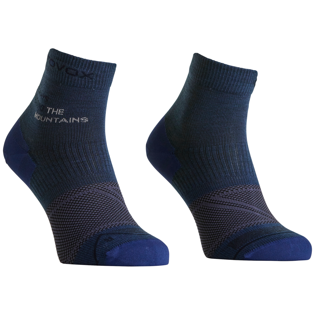 Męskie skarpetki z wełny merino Ortovox Alpine Light Quarter Socks M Rozmiar skarpet: 42-44 / Kolor: niebieski/szary