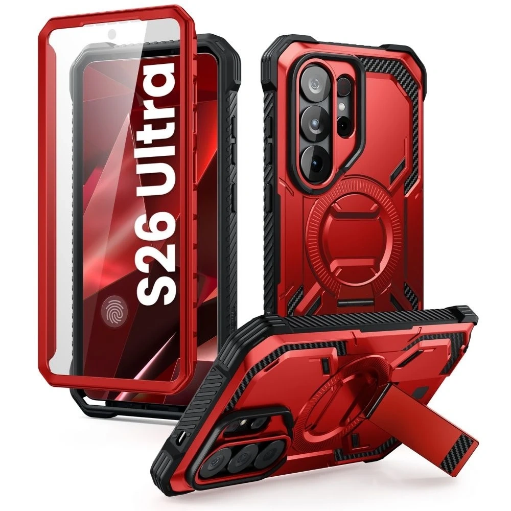 Etui do Samsung Galaxy S26 Ultra Supcase Armorbox Mag Stand Red