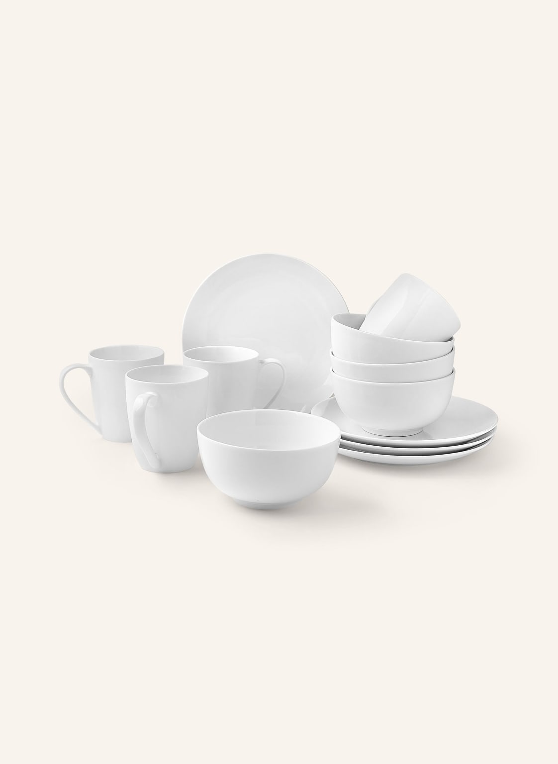Westwing Collection 12-Cz. Zestaw Zastawy Stołowej Delight Modern weiss