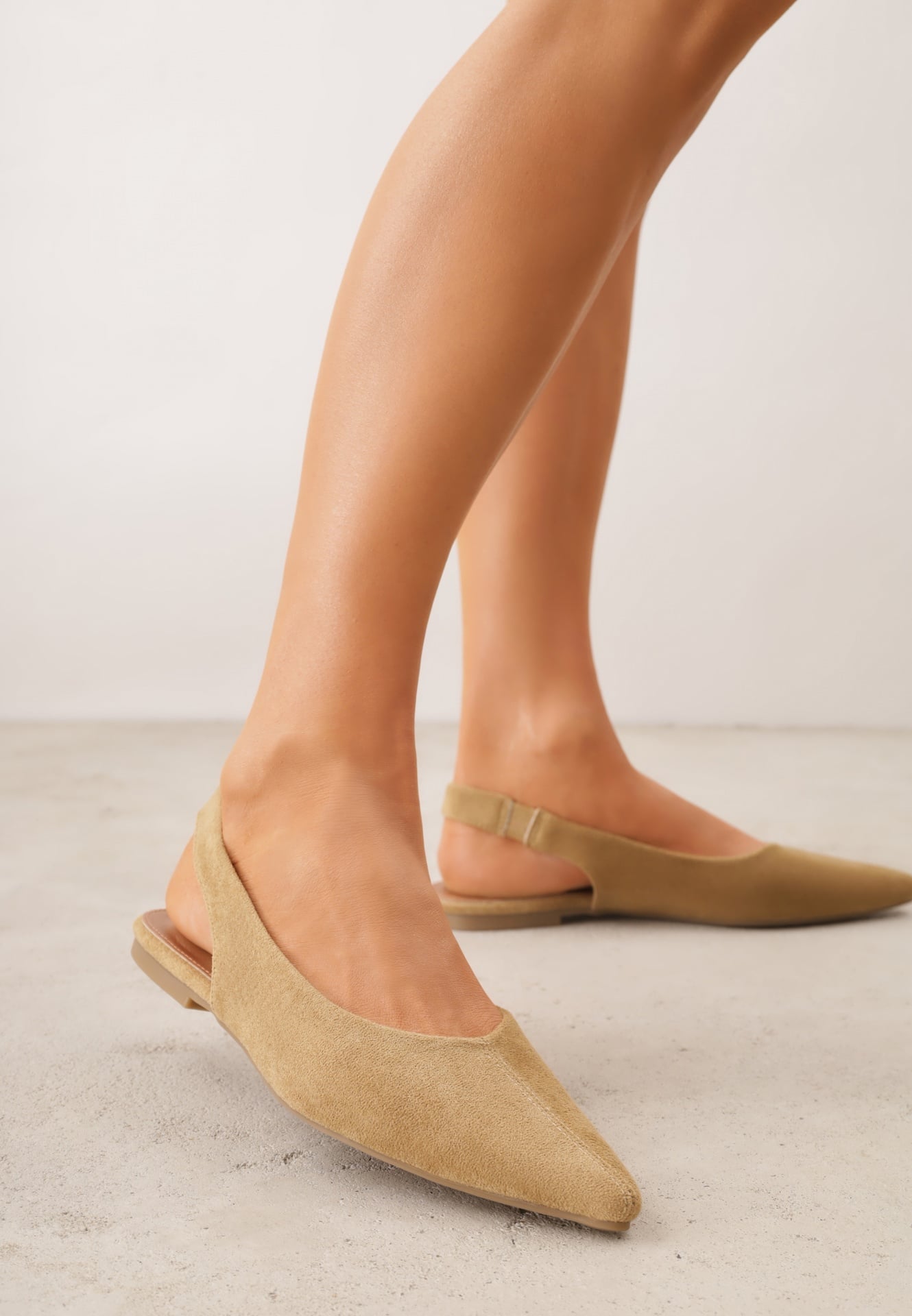 Ciemnobeżowe Balerinki Typu Slingback Diarin
