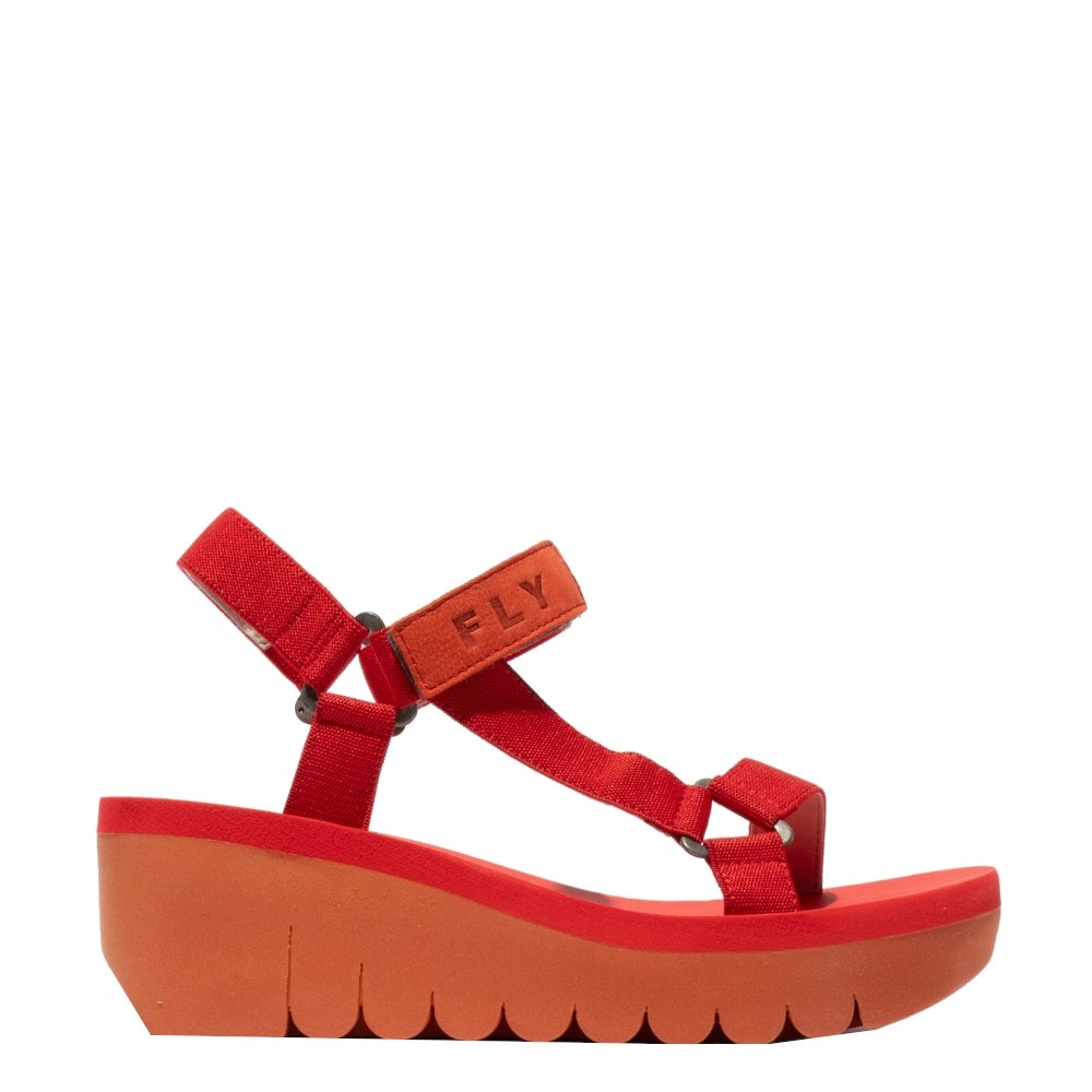 Sandały damskie Fly London YEFA 726 skórzane czerwony P144726018