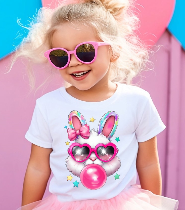 Śmieszka koszulka dla DZIEWZYNKI z zajączkiem na Wielkanoc - ZAJĄC555