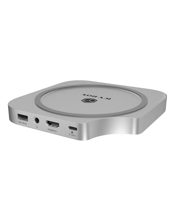 ICY BOX Club Dock 100 USB 3.2 Gen 2 (3.1 Gen 2) Type-C Srebrny 61208