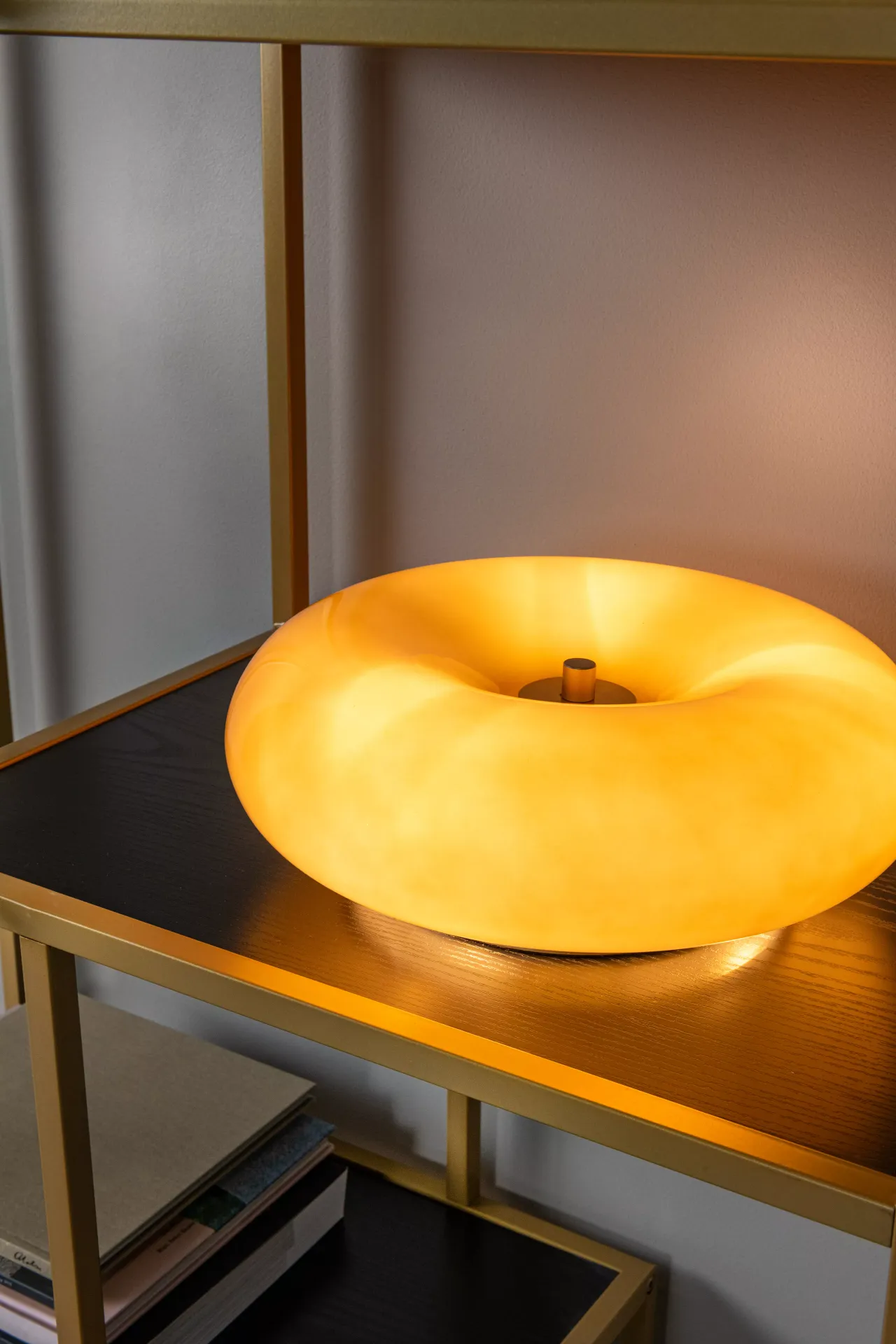 SANTINO lampa stołowa szklany donut beżowy taupe 3xG9 LUCIDE 10525/30/41