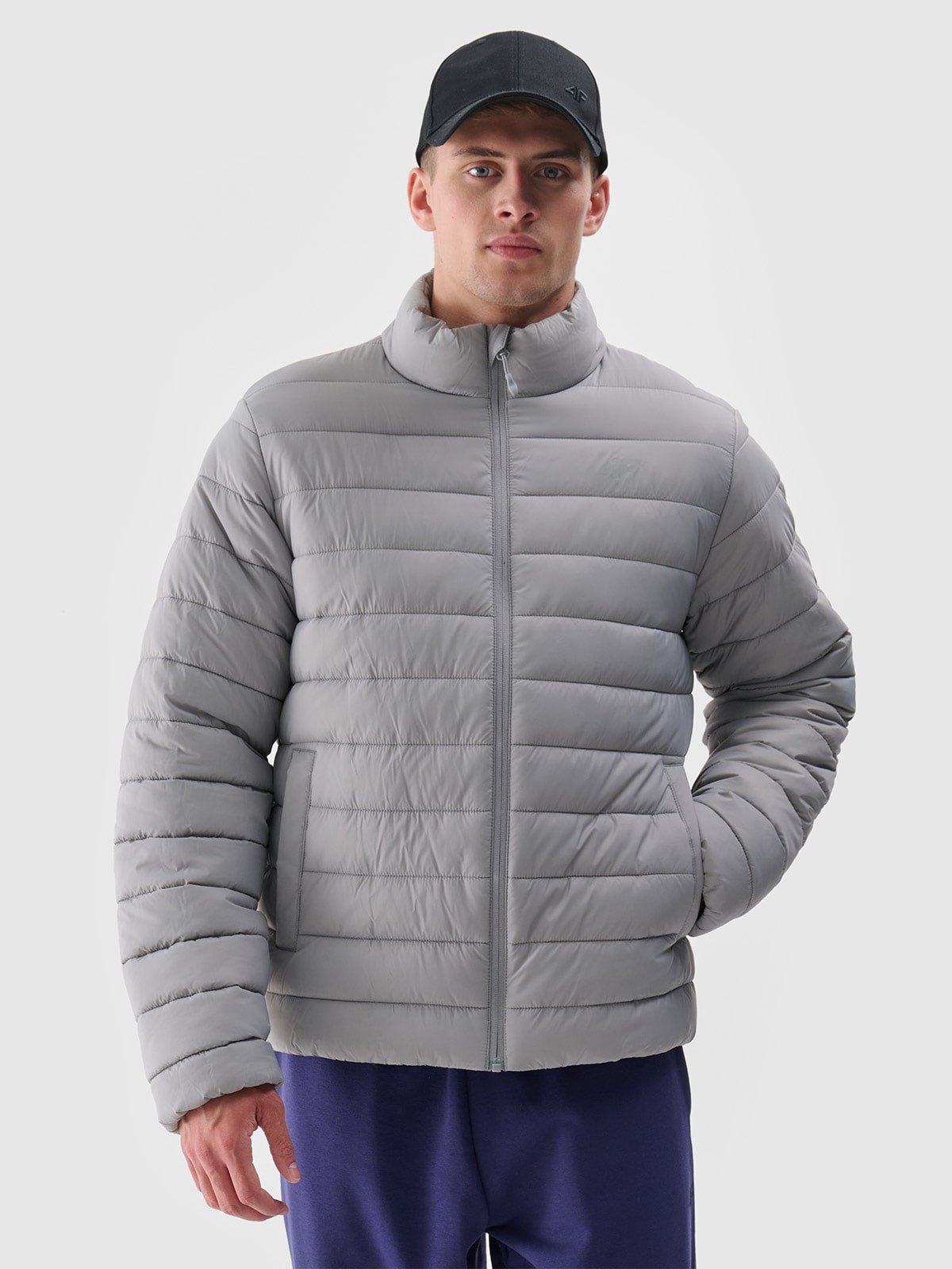 4F Kurtka puchowa z syntetycznym wypełnieniem męska - szara XL