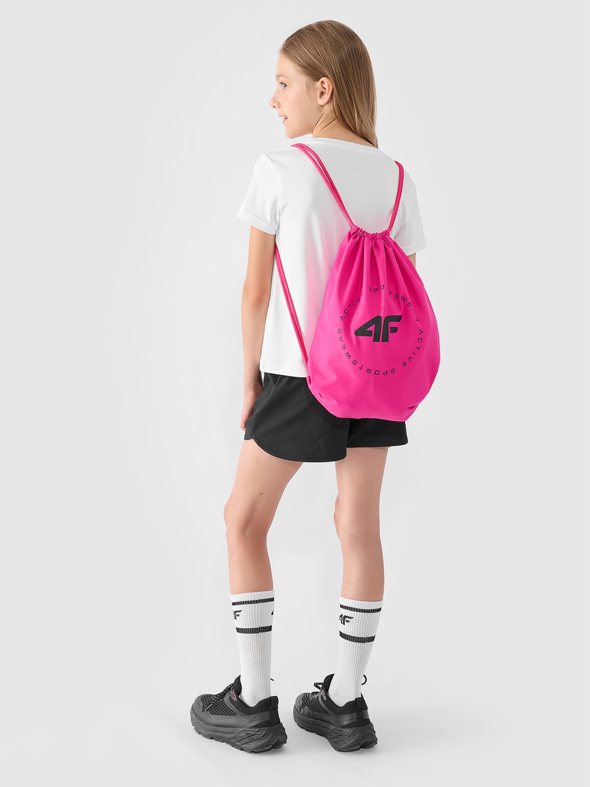 4F Komplet sportowy szybkoschnący na WF (koszulka+spodenki+worek) dziewczęcy - multikolor 158/164 (12-14 lat)