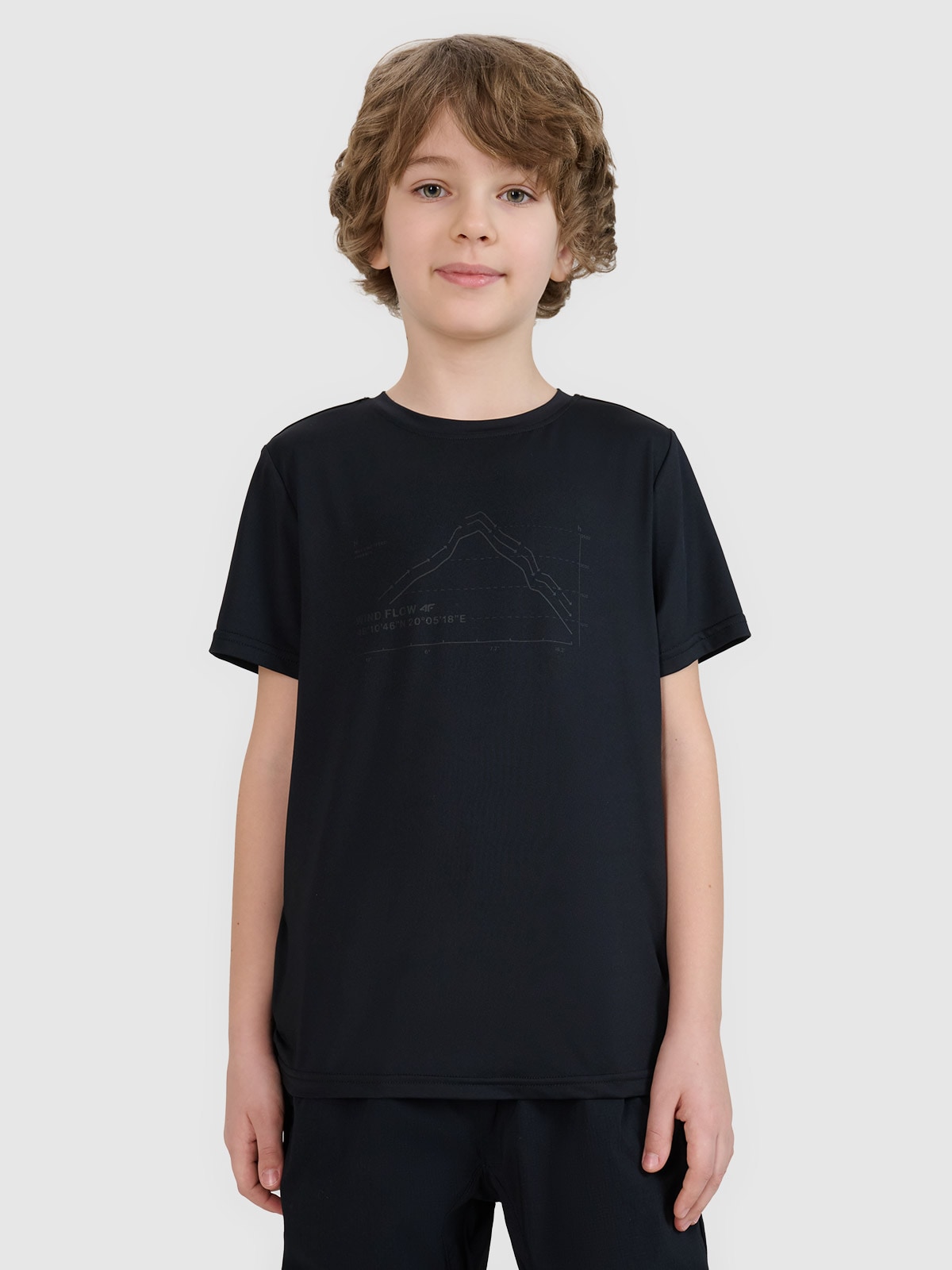 4F T-shirt trekkingowy szybkoschnący chłopięcy - czarny 134/140 (8-10 lat)