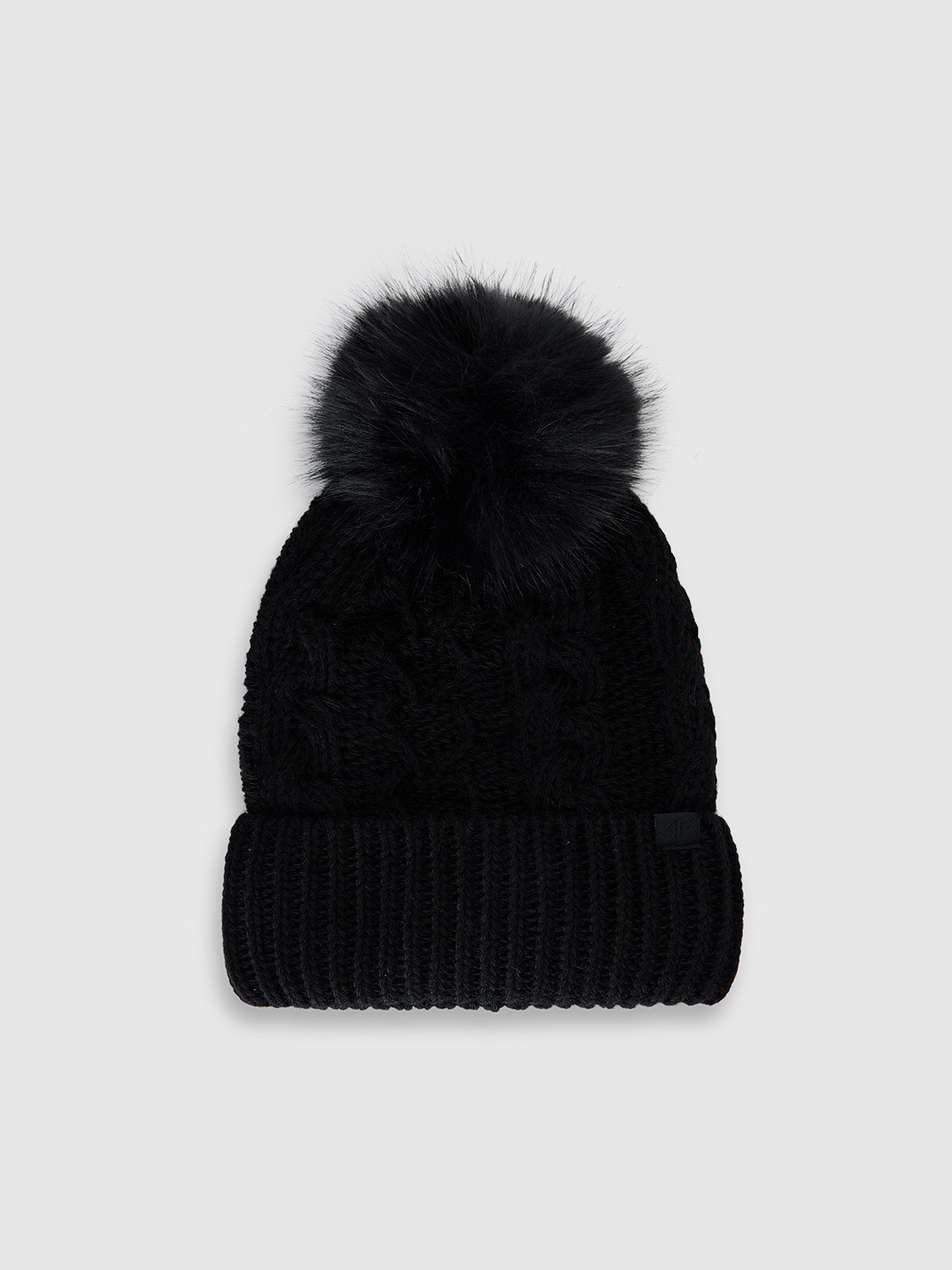 4F Czapka zimowa dziewczęca - czarna Uniwersalny