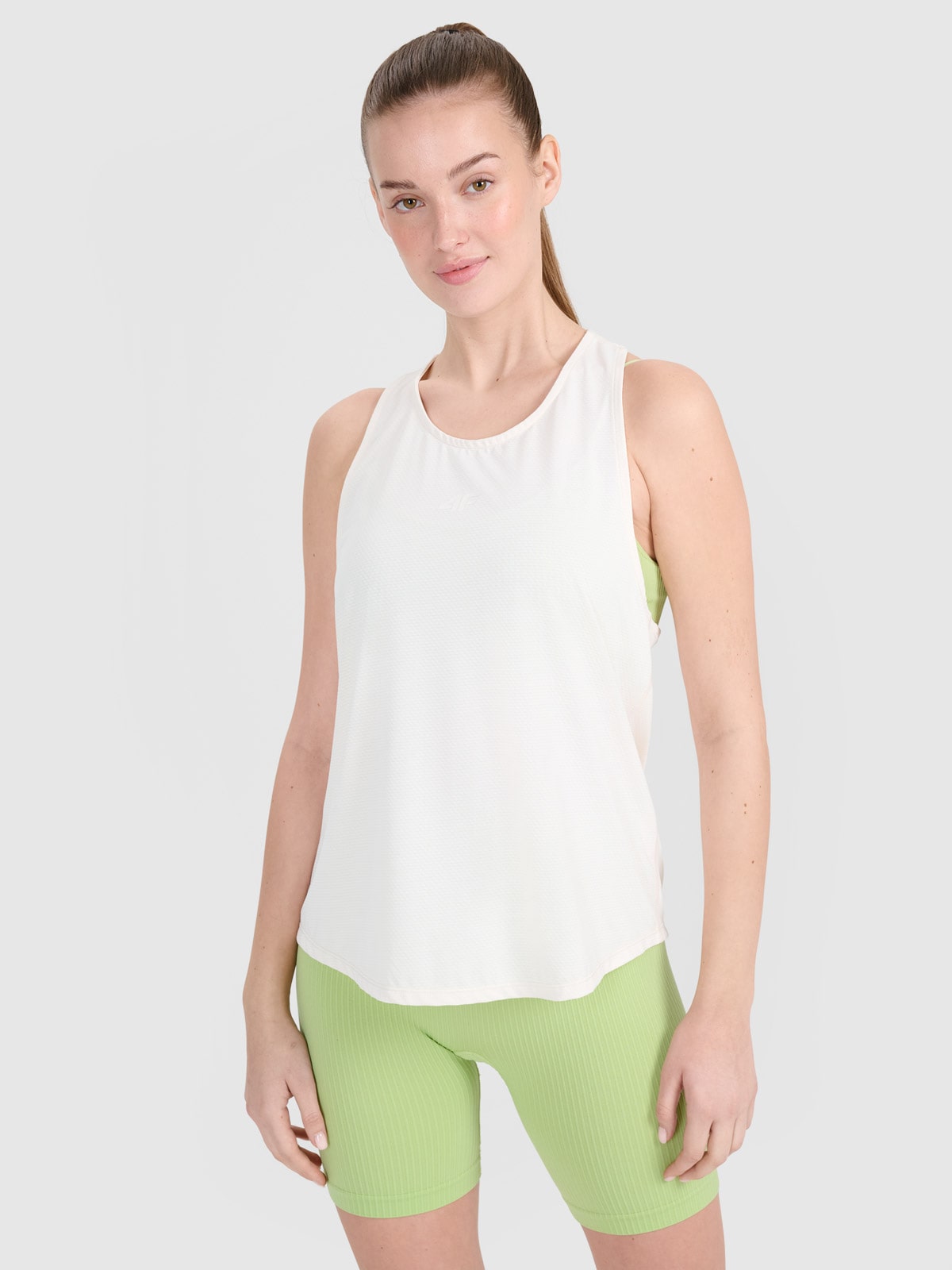 4F Top treningowy oversize szybkoschnący damski - biały XL