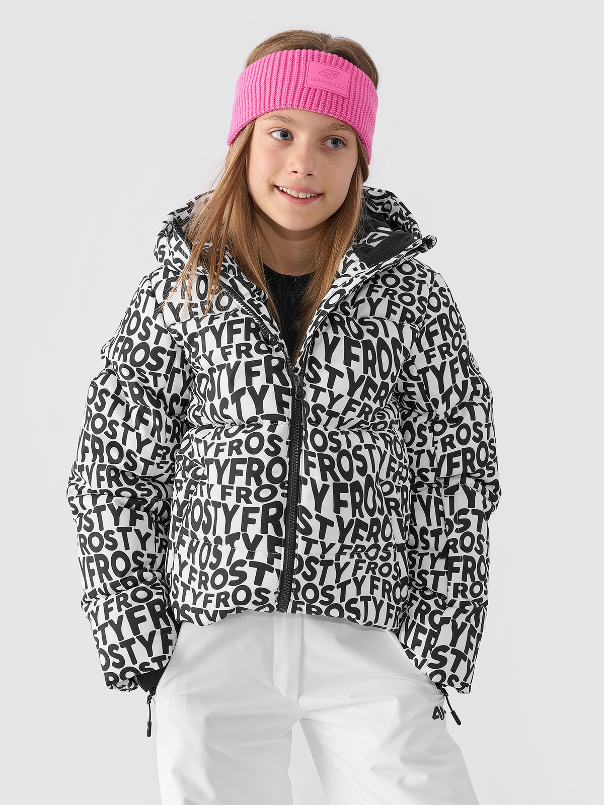 4F Kurtka narciarska membrana 5000 dziewczęca - multikolor 140 (9-10 lat)