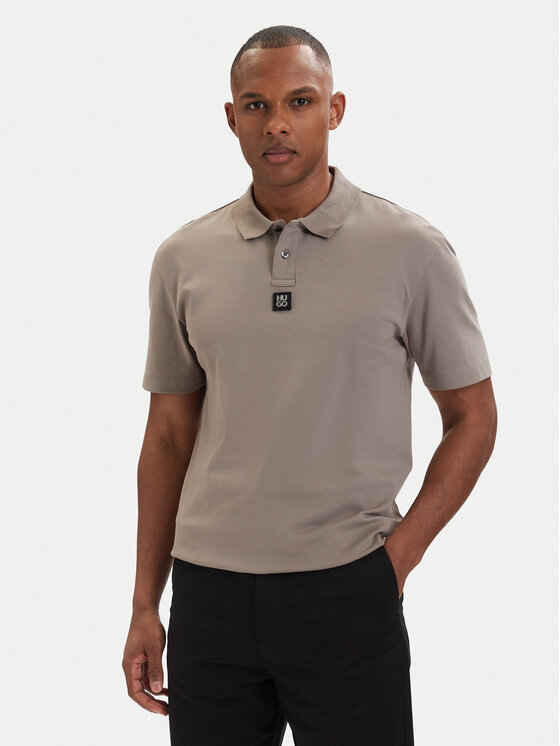 HUGO Polo Deabono_D 50517638 Brązowy jasny Regular Fit