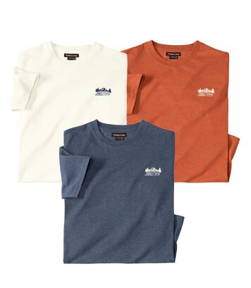 Zestaw 3 koszulek Forest Expedition Mężczyzna Atlas For Men - Kolor : Pomarańczowy - Rozmiar : 4XL
