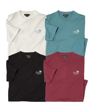 Zestaw 4 koszulek Expedition Mężczyzna Atlas For Men - Kolor : Biały - Rozmiar : 4XL