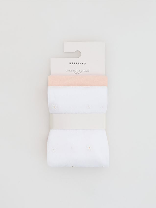 Reserved - Rajstopy z mikrofibry 20 DEN 2 pack - biały