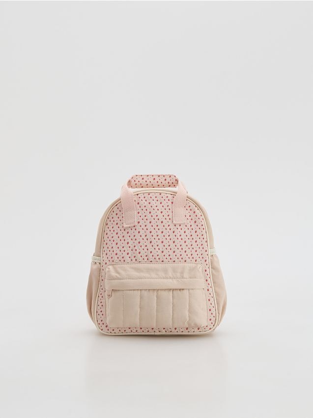 Reserved - Plecak z nadrukiem - pastelowy róż