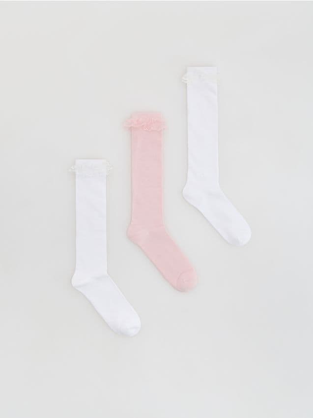 Reserved - Skarpety z falbanką 3 pack - biały