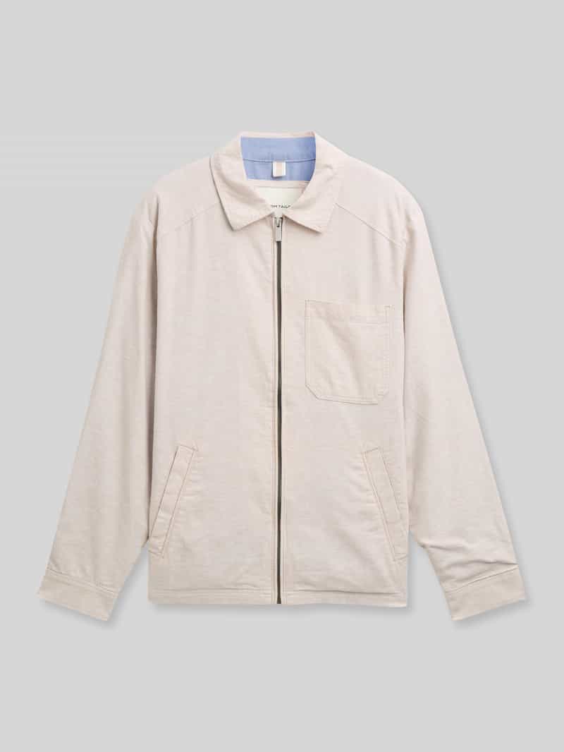 Bluzon o kroju regular fit z mieszanki lnu i bawełny