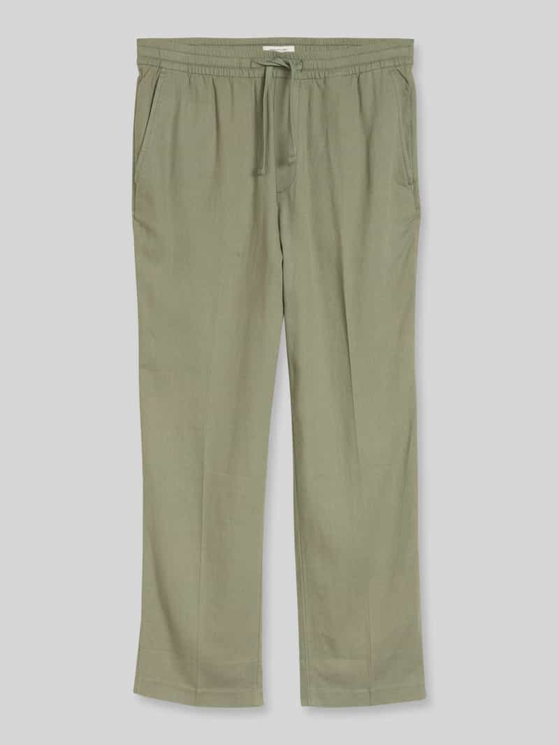 Spodnie o kroju regular fit z mieszanki wiskozy i lnu