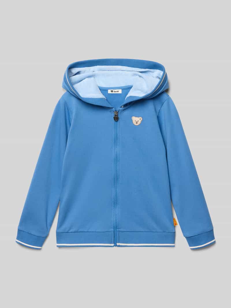 Bluza rozpinana z kapturem i wyhaftowanym motywem