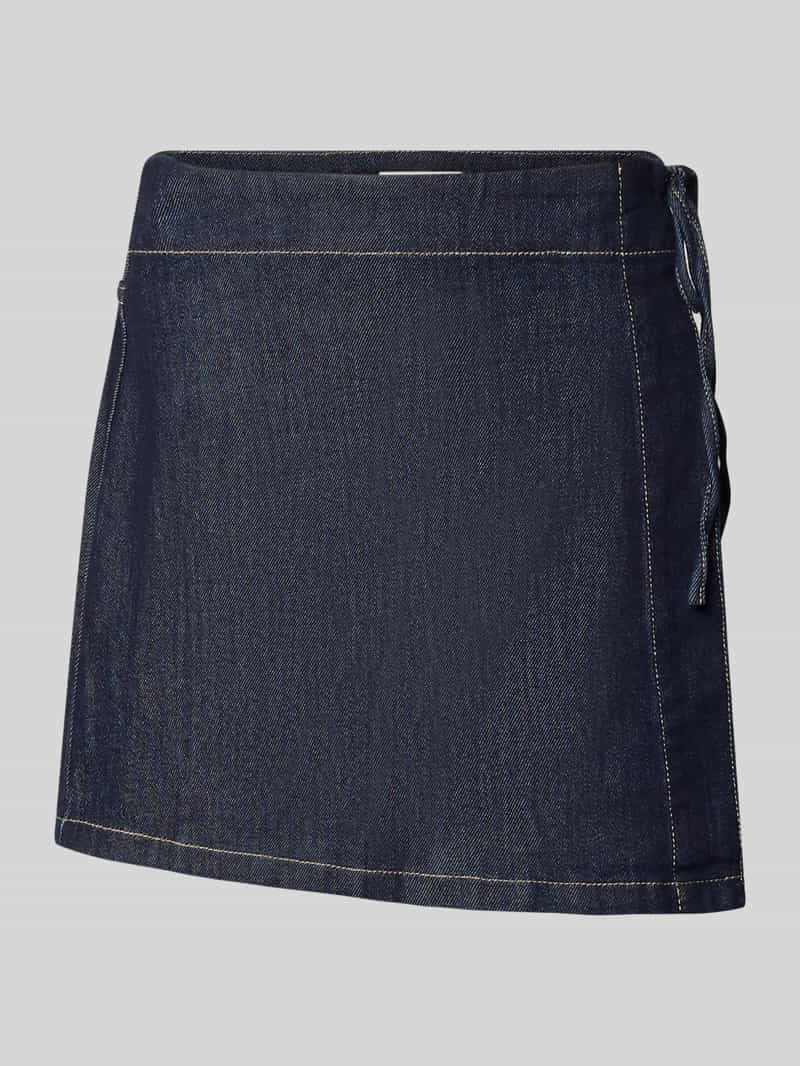 Spódnica mini z dodatkiem wiskozy w tkaninie stylizowanej na denim model 'Swantje'