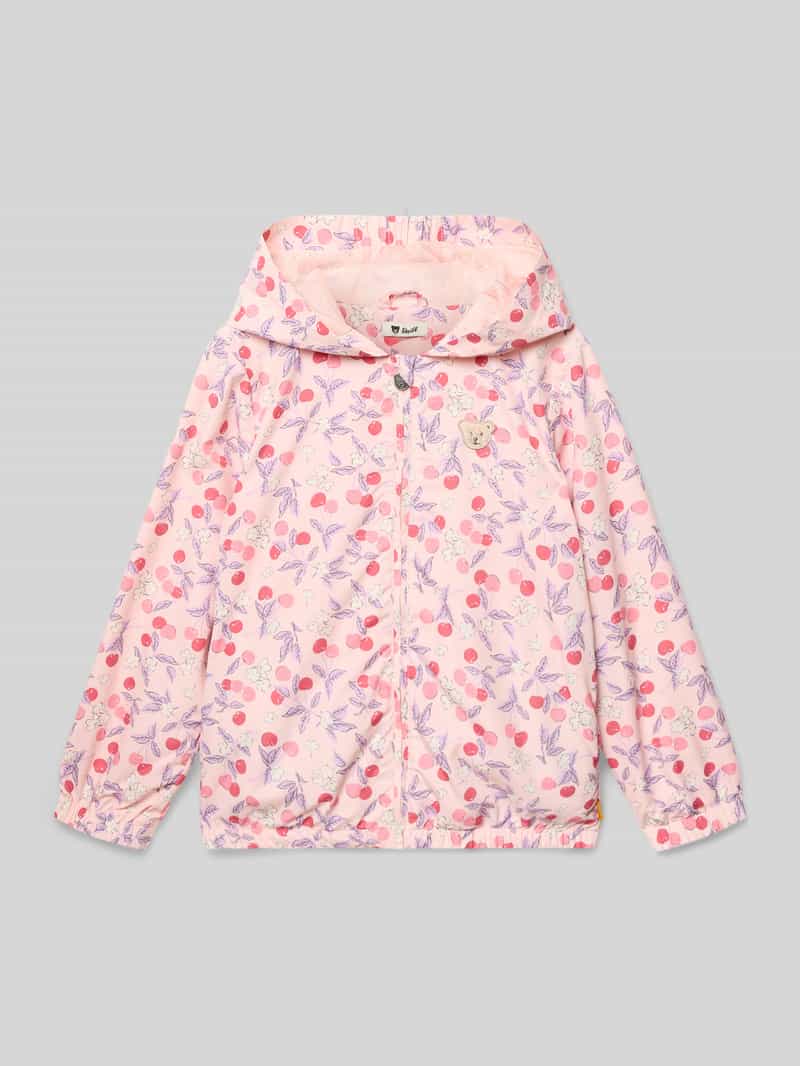 Kurtka z kapturem i wyhaftowanym motywem