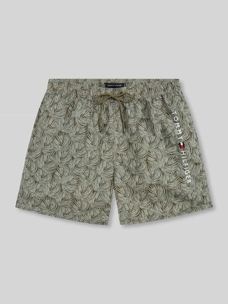 Spodenki kąpielowe o kroju regular fit z nadrukiem z logo