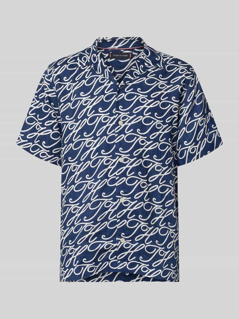 Koszula casualowa o kroju regular fit z czystego lnu model 'LINEN CAMP COLLAR'