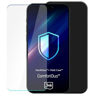 Etui 3MK ComfortDuo Matt Black do Motorola Moto G55 5G Czarny matowy szkło hartowane