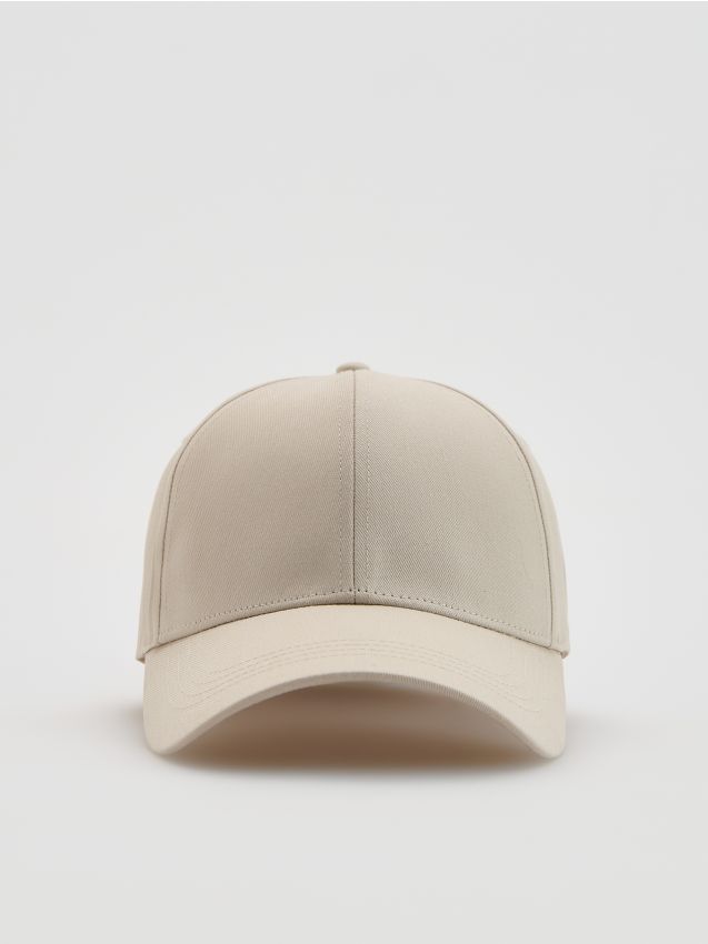 Reserved - Bawełniana czapka baseball - beżowy