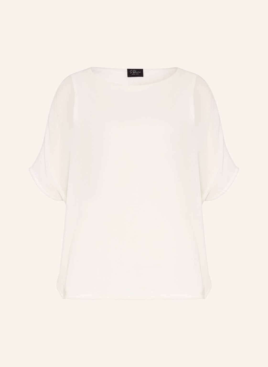 S.Oliver Black Label Bluzka Z Plisami I Błyszczącą Nicią weiss