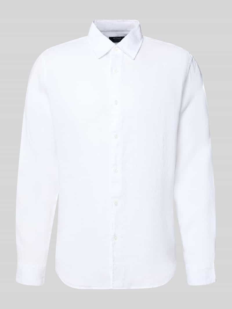 Koszula lniana z kołnierzykiem typu kent