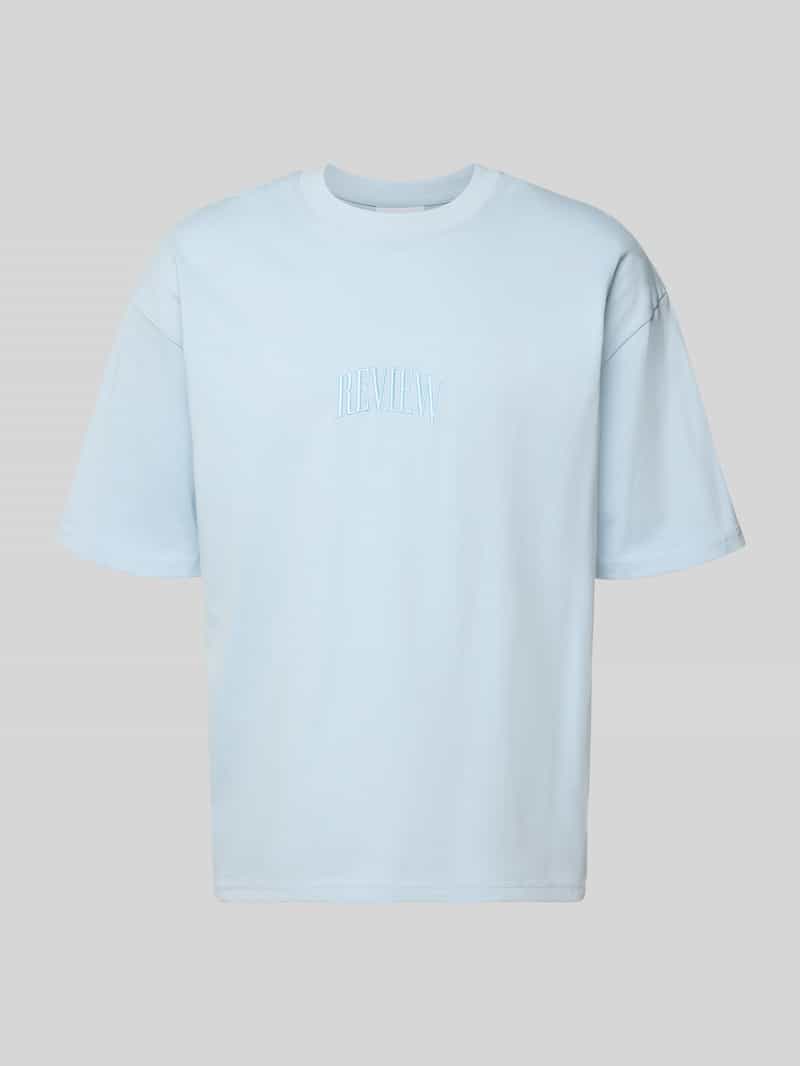 T-shirt z Wyhaftowane logo i Okrągły dekolt