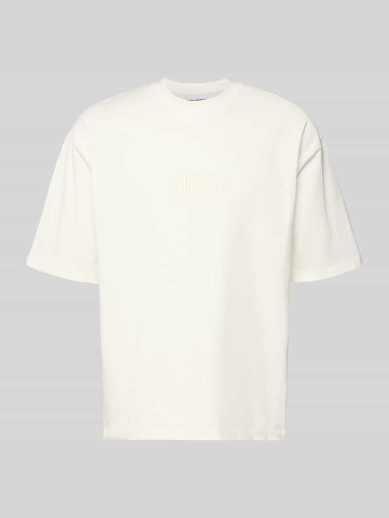 T-shirt z Wyhaftowane logo i Okrągły dekolt