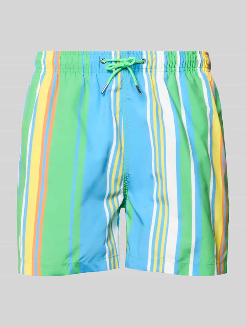 Kąpielówki w całościowym wzorze z elastycznym pasem