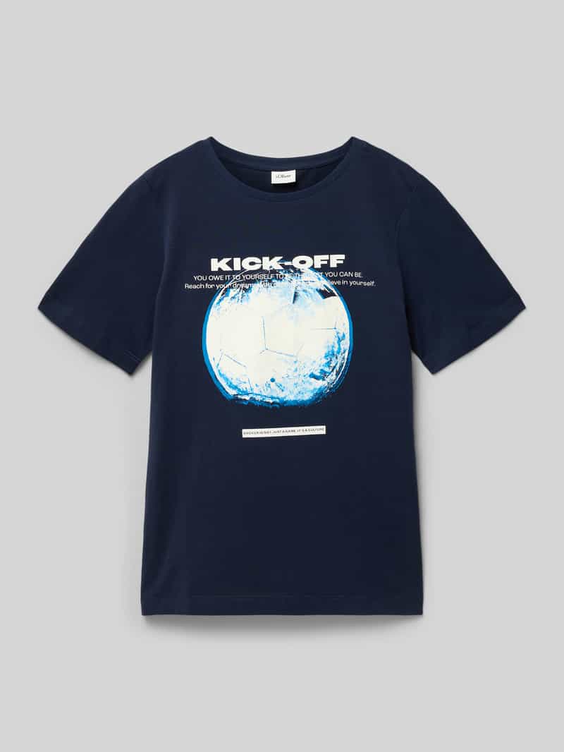 męski t-shirt o kroju regular fit z czystej bawełny